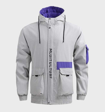 Veste Hiver Homme Capuche et Poches Réversibles