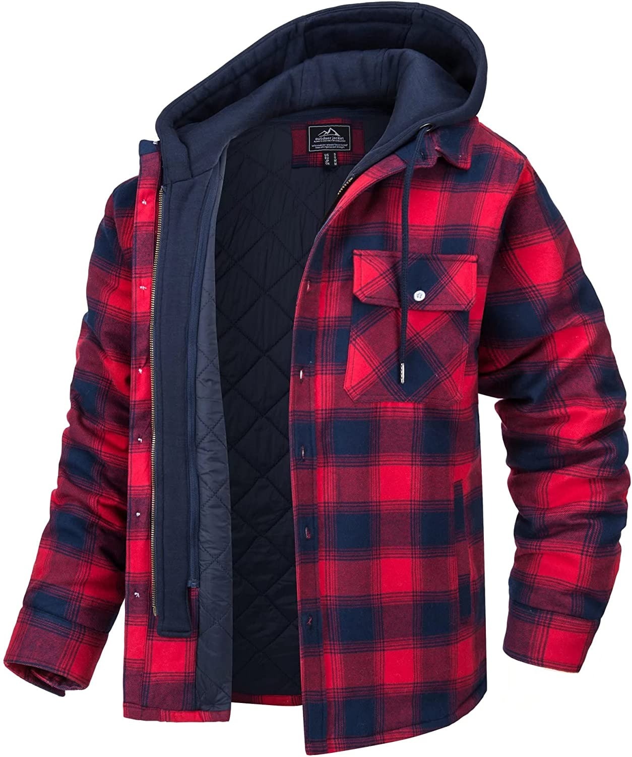 Veste Hiver Homme Quiltée Chaude avec Capuche