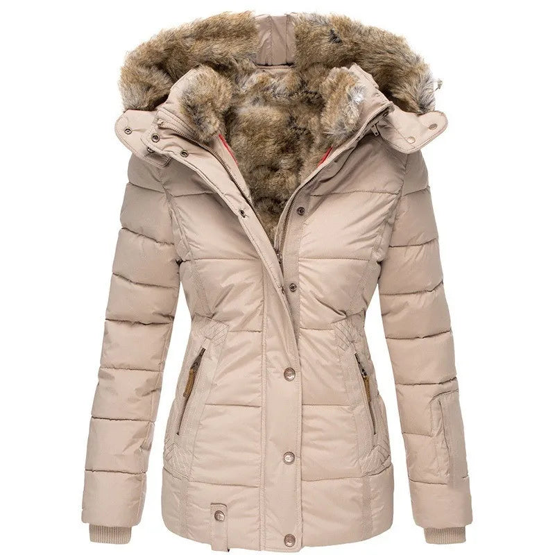 Veste Hiver Femme Longue à Col Fourré
