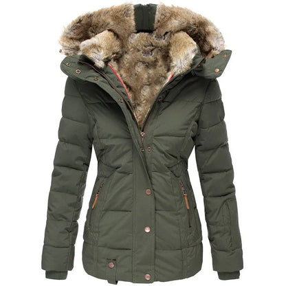 Veste Hiver Femme Longue à Col Fourré - PanierRoyale
