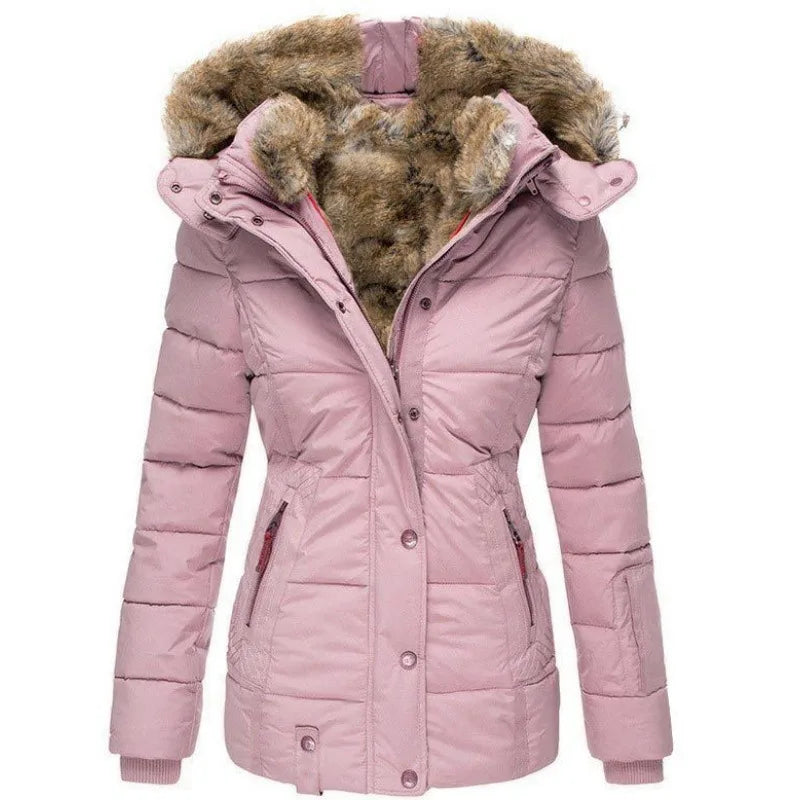 Veste Hiver Femme Longue à Col Fourré