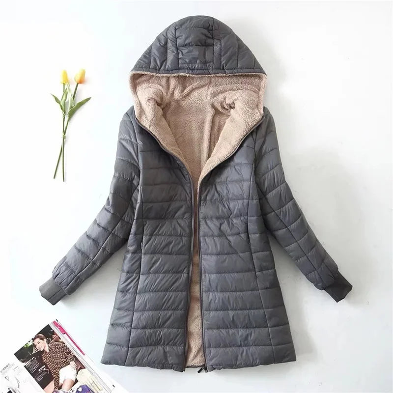 Doudoune Femme Hiver Élégante avec Capuche