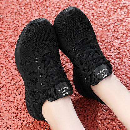 Chaussures running femme gris et rose respirantes