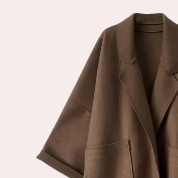 Manteau femme classique long élégant noir - PanierRoyale