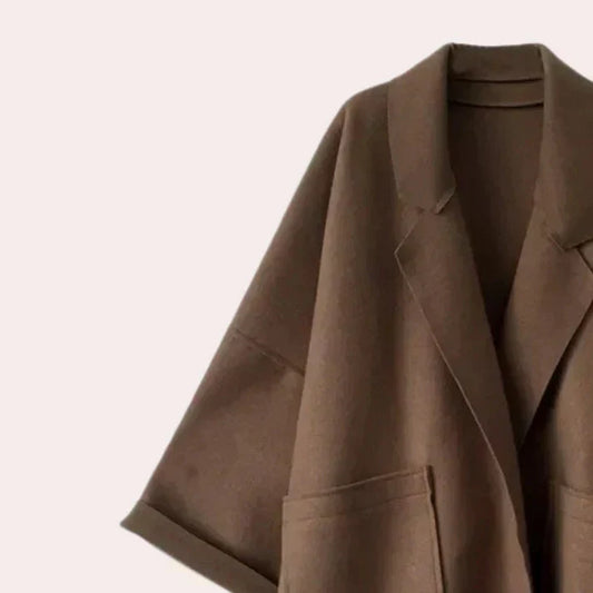 Manteau femme classique long élégant noir - PanierRoyale