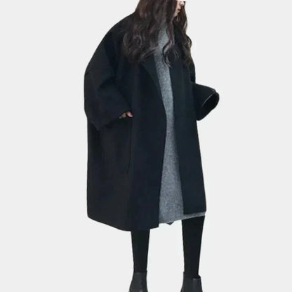 Manteau femme classique long élégant noir