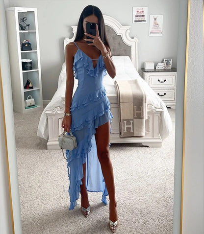 Robe de Soirée Élégante Longue avec Dentelles et Paillettes - PanierRoyale