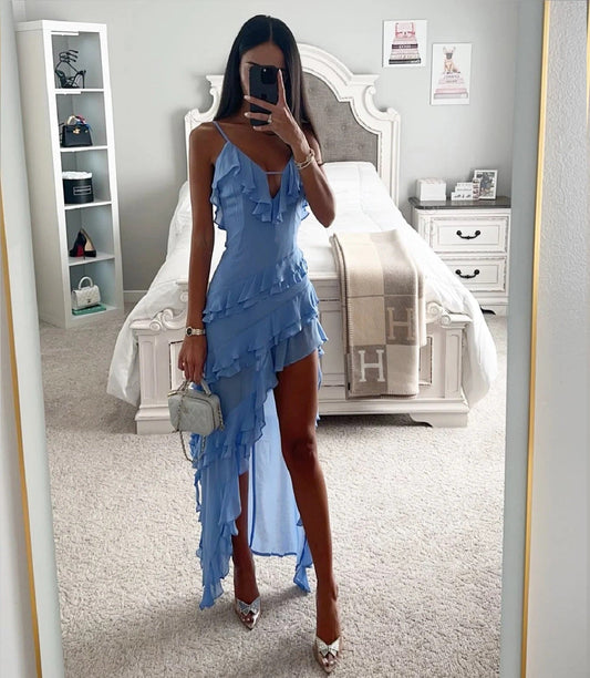 Robe de Soirée Élégante Longue avec Dentelles et Paillettes - PanierRoyale