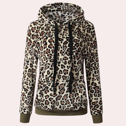 MOANNA - Sweat à Capuche à Imprimé Léopard pour Femme