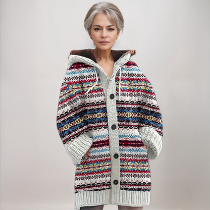 Pull Capuche Femme Fair Isle Très Chic - BerlinGlamour