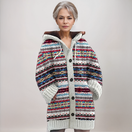 Pull Capuche Femme Fair Isle Très Chic - BerlinGlamour