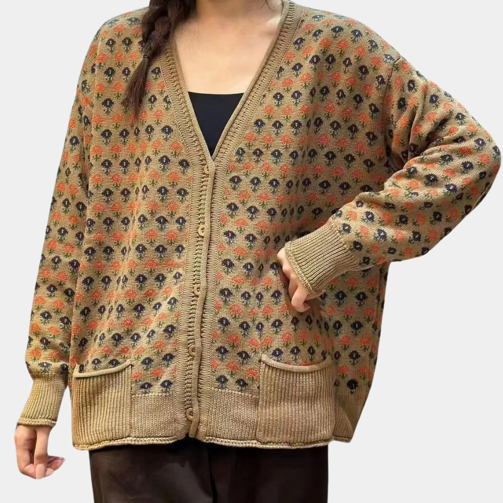 Cardigan Femme Floral Élégant et Doux - PanierRoyale