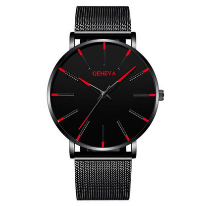 Montre Femme Élégante avec Cadran Noir et Bracelet Acier