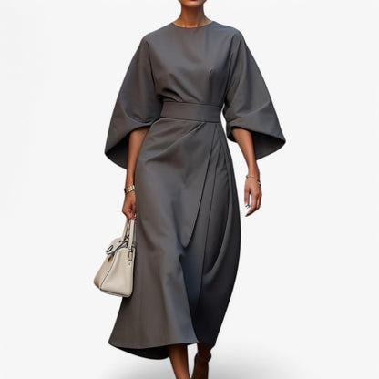 Robe Élégante Manches Bouffantes Taille Parfaite