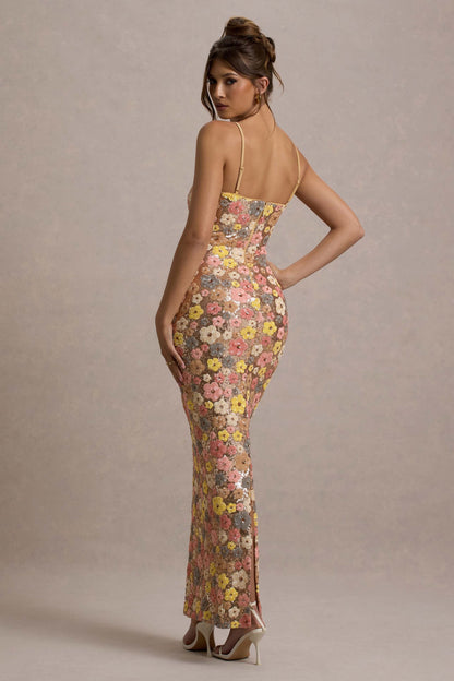 Robe Longue Femme Mousseline Fines Bretelles
