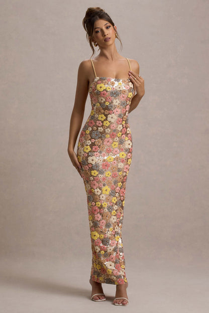 Robe Longue Femme Mousseline Fines Bretelles