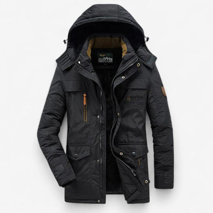 Veste Hiver Fleece Étanche avec Capuche et Poches Réfléchissantes - PanierRoyale