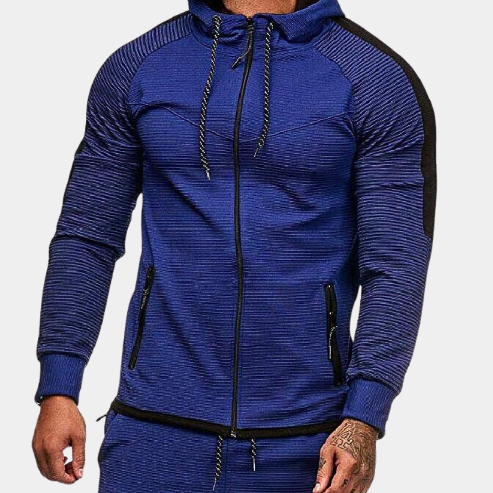 Veste à Capuche Rayée Sport pour Homme