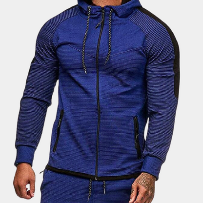 Veste à Capuche Rayée Sport pour Homme