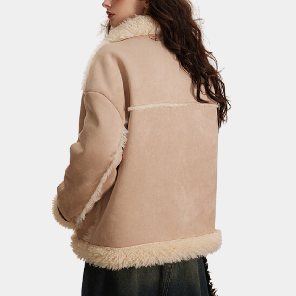 Manteau d'Hiver Élégant Beige