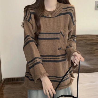 Pull à Rayures Doux et Confortable pour Femme - PanierRoyale