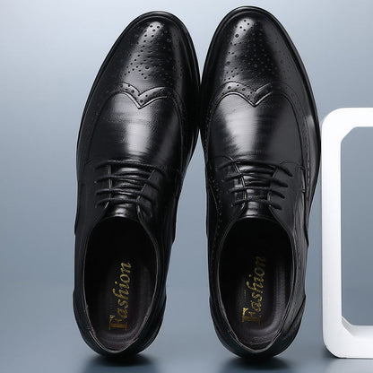Chaussures Mariage Homme en Cuir Noir Lacets