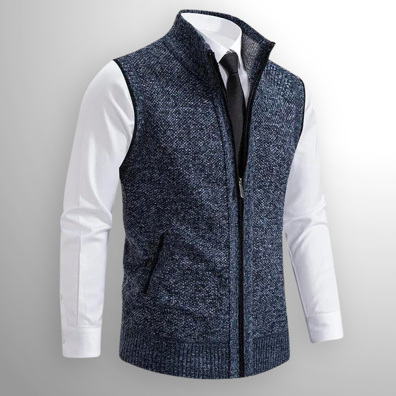 Gilet Zippé Noir sans Manches - vue 3