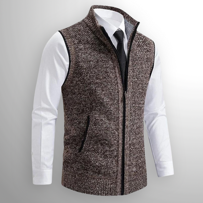 Gilet Zippé Noir sans Manches - vue 2