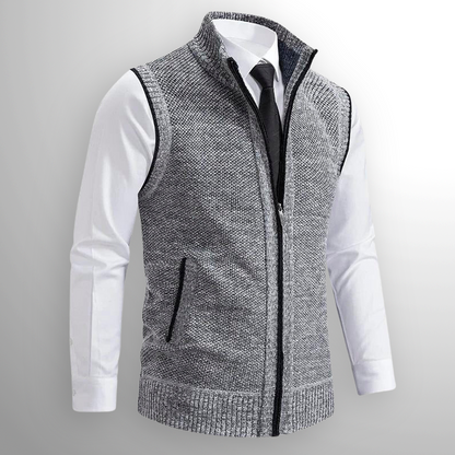 Gilet Zippé Noir sans Manches - vue 4