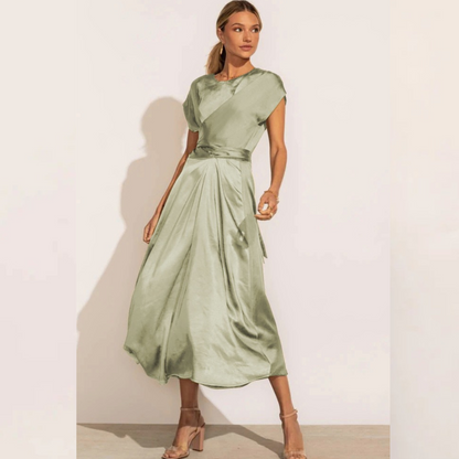 Robe Femme Élégante en Soie Douce et Confortable Midi