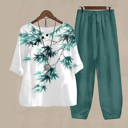 Ensemble Deux Pièces Élégant - Chemise Légère et Pantalon Confort