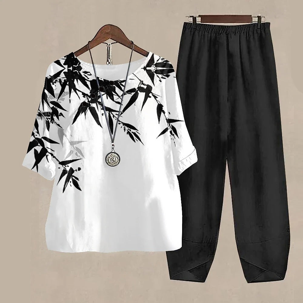Ensemble Deux Pièces Élégant - Chemise Légère et Pantalon Confort