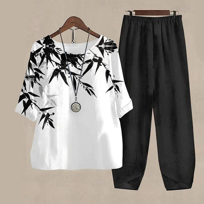 Ensemble Deux Pièces Élégant - Chemise Légère et Pantalon Confort