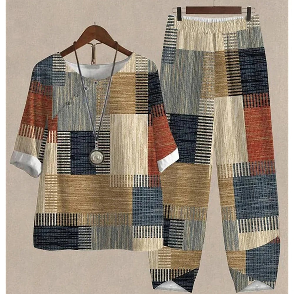 Ensemble Deux Pièces Élégant - Chemise Légère et Pantalon Confort