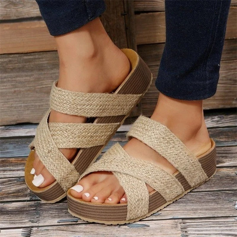 Sandales Plates Formées pour Femmes Confortables Été