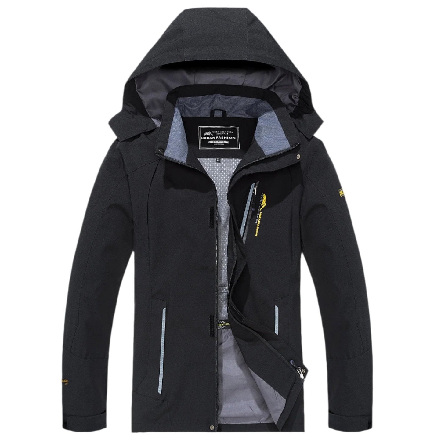 Veste de Randonnée Imperméable Homme avec Capuche et Fermeture Éclair