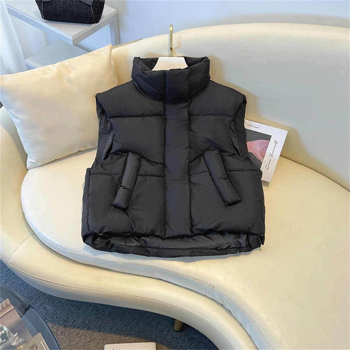 Veste Hiver Femme Élégante à Col Montant