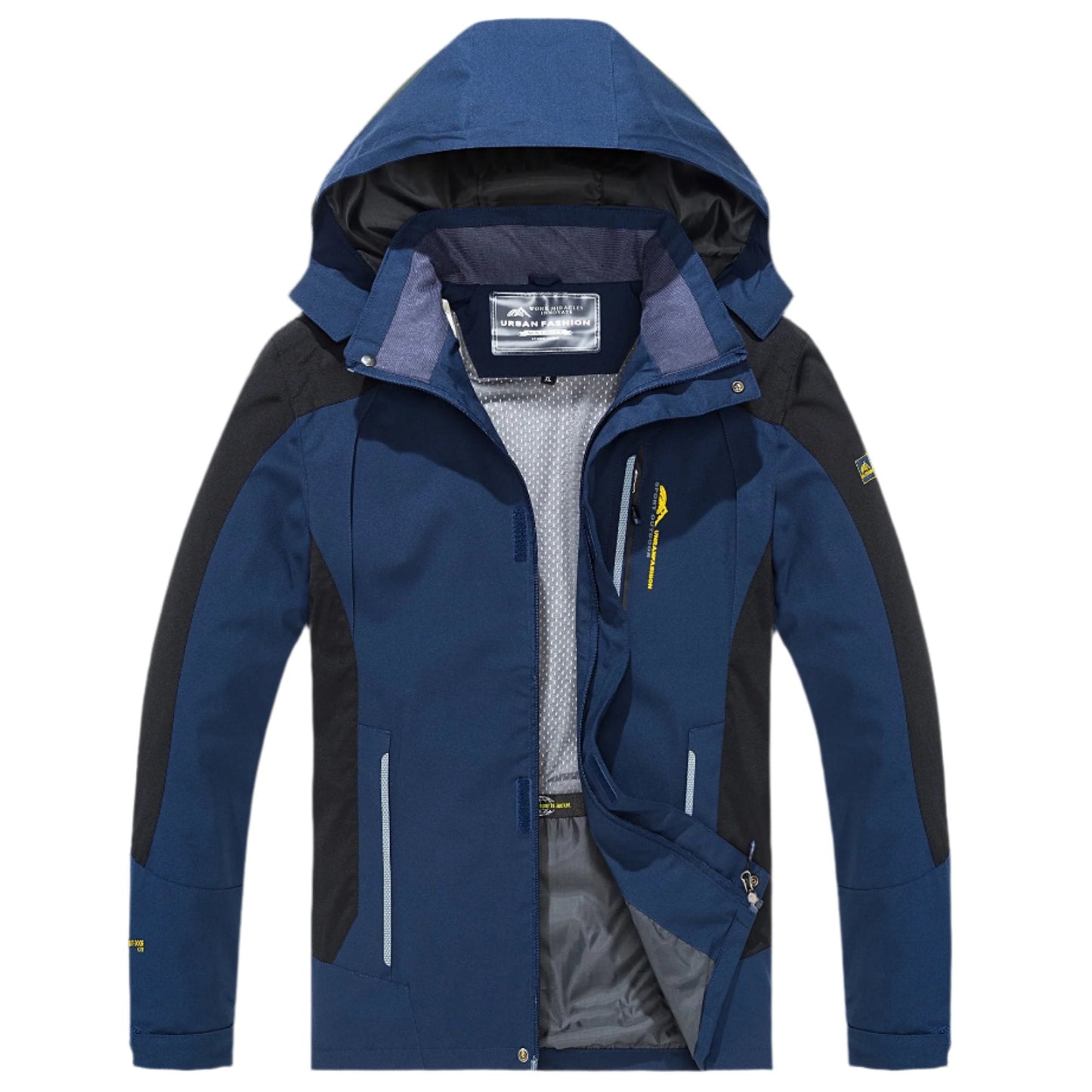 Veste de Randonnée Imperméable Homme avec Capuche et Fermeture Éclair