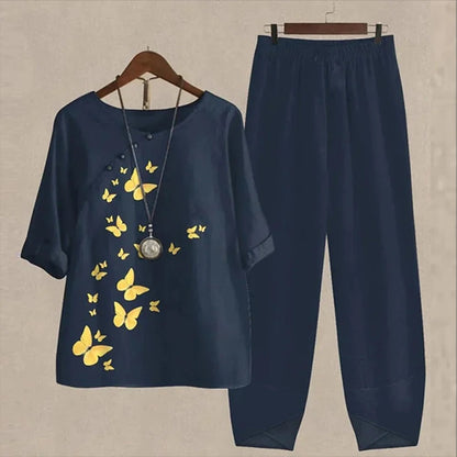 Ensemble Deux Pièces Élégant - Chemise Légère et Pantalon Confort - PanierRoyale