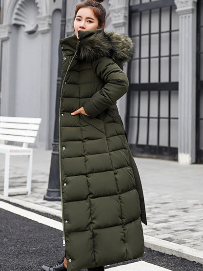 Manteau Femme Hiver Chaud avec Capuche et Poches Réversible