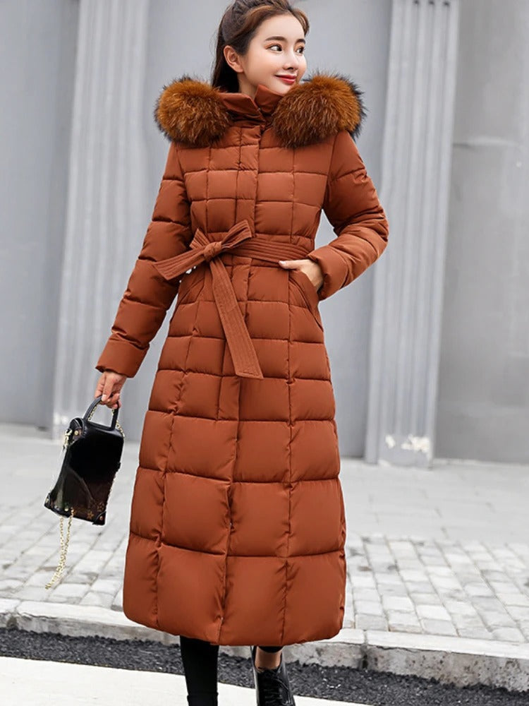 Manteau Femme Hiver Chaud avec Capuche et Poches Réversible