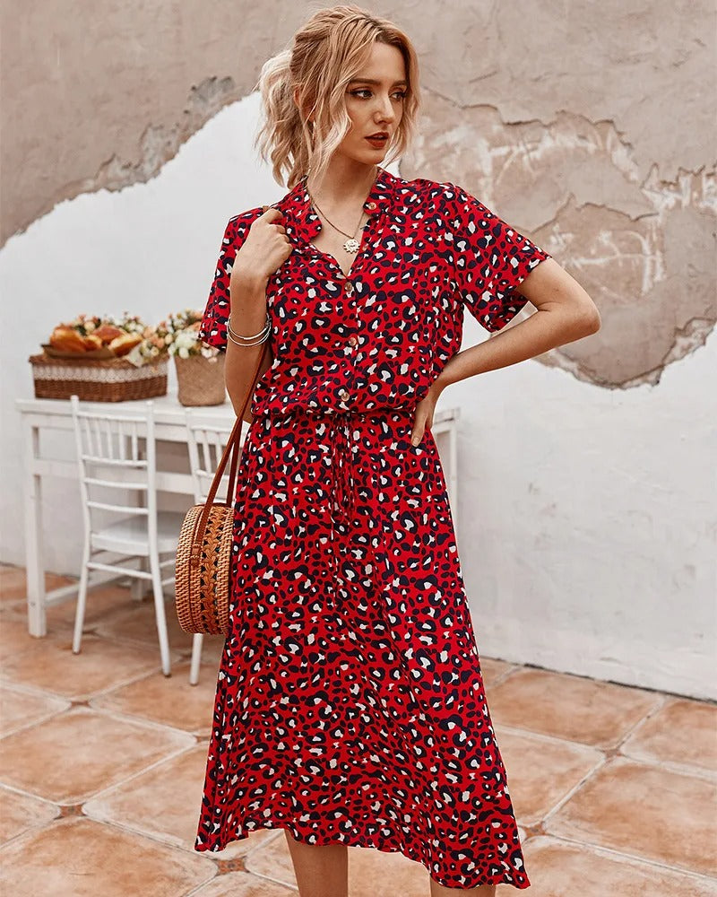 Robe Femme Élégante à Boutons, Coupe Flattereuse et Style Raffiné