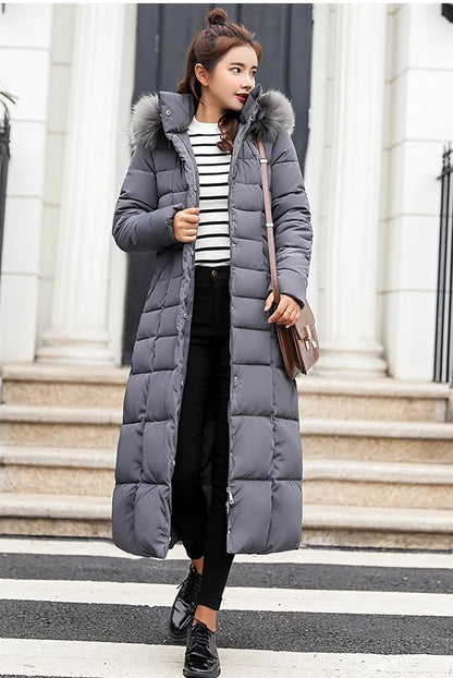 Manteau Femme Hiver Chaud avec Capuche et Poches Réversible