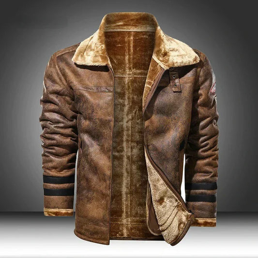 Blouson Cuir Hiver Fourrure Doublée pour Homme - PanierRoyale