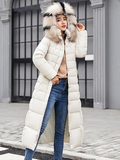 Manteau Femme Hiver Chaud avec Capuche et Poches Réversible