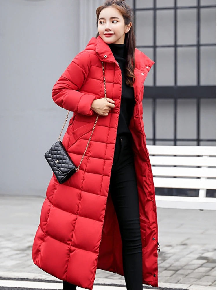 Manteau Femme Hiver Chaud avec Capuche et Poches Réversible