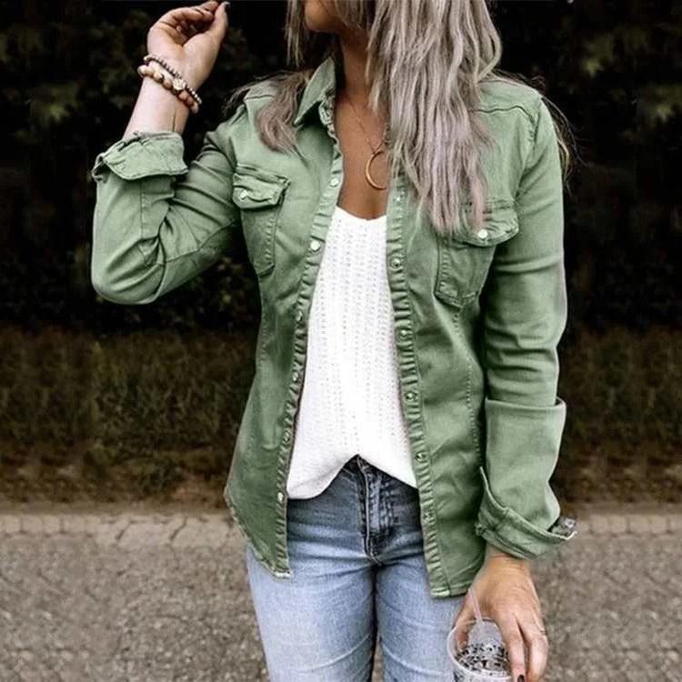 Veste Jean Femme Slim Fit Boutons Modernes