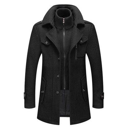 Manteau Homme en Laine avec Col Montant