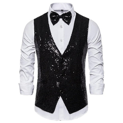 Gilet Smoking Pailleté Homme Chic et Élégant