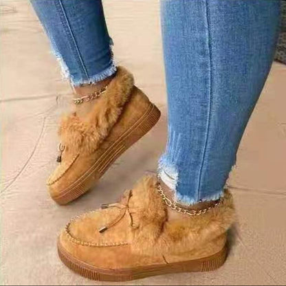 Chaussons Femmes Hiver Confort - Suédine Douce avec Doublure en Fausse Fourrure et Semelle Antidérapante